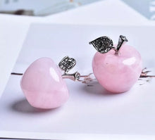 Load image into Gallery viewer, Rose Quartz Apple Paperweights Pink Crystal Figurine Home Decor Reiki Gift