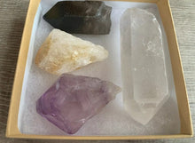 Load image into Gallery viewer, Amethyst Citrine Quartz Smoky Quart Points: 4 Crystal Collection,Healing Crystal
