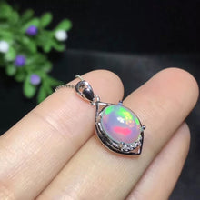Load image into Gallery viewer, Natural Opal Necklace, Australian mining area, color changing and colorful, 925 silver