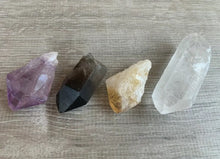 Load image into Gallery viewer, Amethyst Citrine Quartz Smoky Quart Points: 4 Crystal Collection,Healing Crystal