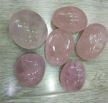 Load image into Gallery viewer, Natural Rose Pink crystal quartz carving Polished palm stone Healing crystals