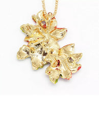 Load image into Gallery viewer, Betsey Johnson Red Enamel Crystal Flower Pendant Chain Necklace/Brooch Pin Gift