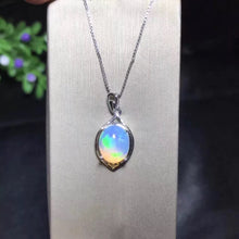 Load image into Gallery viewer, Natural Opal Necklace, Australian mining area, color changing and colorful, 925 silver
