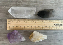 Load image into Gallery viewer, Amethyst Citrine Quartz Smoky Quart Points: 4 Crystal Collection,Healing Crystal