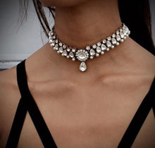 Load image into Gallery viewer, Women Fashion Crystal Choker Bib Necklace Chunky Chain Statement Pendant Jewelry
