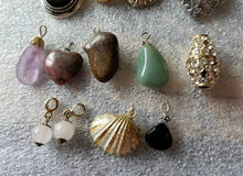 Load image into Gallery viewer, LOT OF 13 VINTAGE PENDANTS JEWELRY GEMSTONES RHINESTONES WHOLESALE LOT