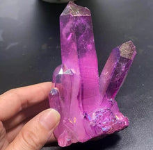 Load image into Gallery viewer, Titanium Purple Rainbow Aura Lemurian Crystal Cluster Reiki Healing Decorate