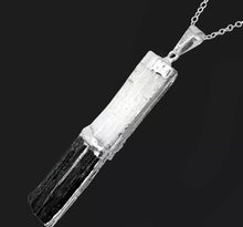 Load image into Gallery viewer, Black Tourmaline SELENITE Crystal Chakra Pendant &amp; 925 Sterling Silver Necklace