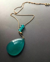 Load image into Gallery viewer, Natural Ice Amazonite Green Gemstone Necklace Pendant AAAA 28/22/9mm 14k (cx#