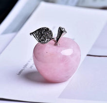Load image into Gallery viewer, Rose Quartz Apple Paperweights Pink Crystal Figurine Home Decor Reiki Gift