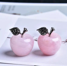 Load image into Gallery viewer, Rose Quartz Apple Paperweights Pink Crystal Figurine Home Decor Reiki Gift