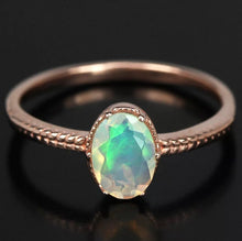 Load image into Gallery viewer, NATURAL AAA RAINBOW OPAL OVAL STERLING 925 SILVER SOLITAIRE RING SIZE 6.75