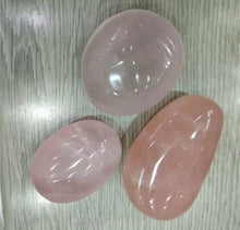 Load image into Gallery viewer, Natural Rose Pink crystal quartz carving Polished palm stone Healing crystals
