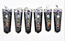 Load image into Gallery viewer, CHARGED 7 Chakra Starburst Flash Nuummite Crystal Perfect Pendant™ + 20" Chain