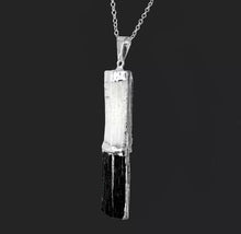 Load image into Gallery viewer, Black Tourmaline SELENITE Crystal Chakra Pendant &amp; 925 Sterling Silver Necklace