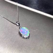 Load image into Gallery viewer, Natural Opal Necklace, Australian mining area, color changing and colorful, 925 silver