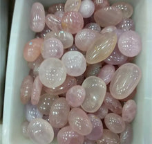 Load image into Gallery viewer, Natural Rose Pink crystal quartz carving Polished palm stone Healing crystals