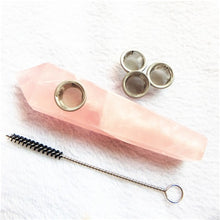 Load image into Gallery viewer, Natural Quartz Smoking Pipe  Crystal Point Wand Healing Crystal gemstoneWith Metal Filter wholesale price