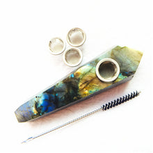 Load image into Gallery viewer, Natural Quartz Smoking Pipe  Crystal Point Wand Healing Crystal gemstoneWith Metal Filter wholesale price