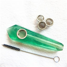 Load image into Gallery viewer, Natural Quartz Smoking Pipe  Crystal Point Wand Healing Crystal gemstoneWith Metal Filter wholesale price