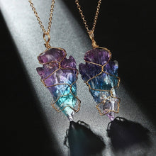 Load image into Gallery viewer, Fashion Geometric Natural Stone Arrow Head Necklace Gradient Crystal Quartz Pendant Energy Healing Reiki Pendant Necklace