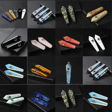 Load image into Gallery viewer, Wholesale Natural Quartz Smoking Pipe Crystal Stone Obelisk Wand Point Cigars Pipes Smoking Pipes Healing With Metal Filter 1PC
