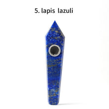 Load image into Gallery viewer, Wholesale Natural Quartz Smoking Pipe Crystal Stone Obelisk Wand Point Cigars Pipes Smoking Pipes Healing With Metal Filter 1PC