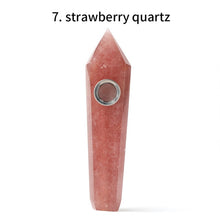 Load image into Gallery viewer, Wholesale Natural Quartz Smoking Pipe Crystal Stone Obelisk Wand Point Cigars Pipes Smoking Pipes Healing With Metal Filter 1PC