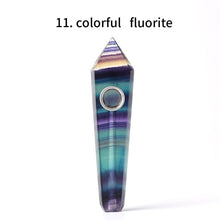 Load image into Gallery viewer, Wholesale Natural Quartz Smoking Pipe Crystal Stone Obelisk Wand Point Cigars Pipes Smoking Pipes Healing With Metal Filter 1PC