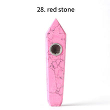 Load image into Gallery viewer, Wholesale Natural Quartz Smoking Pipe Crystal Stone Obelisk Wand Point Cigars Pipes Smoking Pipes Healing With Metal Filter 1PC