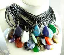 Load image into Gallery viewer, Natural stone Quartz Crystal tigereye Turquoises Opal agates Water drops Pendants for diy Jewelry making necklace Accessories