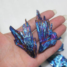 Load image into Gallery viewer, 1pcs Natural Quartz Crystal Jet stone Rainbow Titanium Cluster pea cock blue flame feather cluster mineral specimen Healing Hot