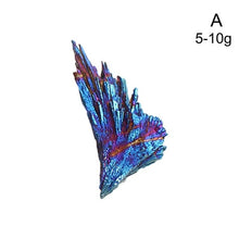Load image into Gallery viewer, 1pcs Natural Quartz Crystal Jet stone Rainbow Titanium Cluster pea cock blue flame feather cluster mineral specimen Healing Hot
