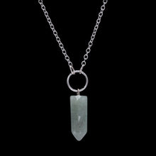 Load image into Gallery viewer, Natural Stone Crystal Pink Quartz Hexagon Pendant Necklaces Women Bullet Shaped Silver Link Chain Necklaces Jewelry Gifts