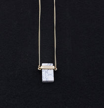 Load image into Gallery viewer, Natural Stone Crystal Pink Quartz Hexagon Pendant Necklaces Women Bullet Shaped Silver Link Chain Necklaces Jewelry Gifts