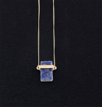 Load image into Gallery viewer, Natural Stone Crystal Pink Quartz Hexagon Pendant Necklaces Women Bullet Shaped Silver Link Chain Necklaces Jewelry Gifts
