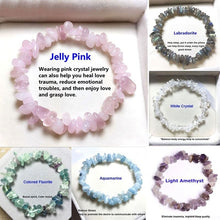 Load image into Gallery viewer, Natural Pink Quartz Crystal Stone Chip Beads Bracelet Stretch Beaded Bracelets for Women Men Unisex Jewelry