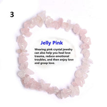 Load image into Gallery viewer, Natural Pink Quartz Crystal Stone Chip Beads Bracelet Stretch Beaded Bracelets for Women Men Unisex Jewelry