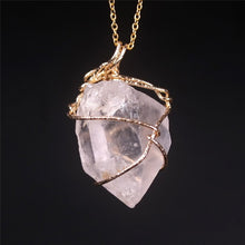 Load image into Gallery viewer, New Classic Handmade Twining Irregular Natural Stone Pendant Purple Crystal Pink Quartz Crystal Necklace For Women