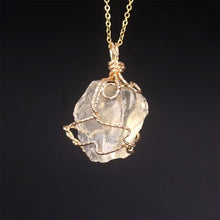 Load image into Gallery viewer, New Classic Handmade Twining Irregular Natural Stone Pendant Purple Crystal Pink Quartz Crystal Necklace For Women