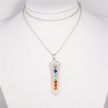 Load image into Gallery viewer, Real Natural Quartz Pendant Pendulum Bullet Birthstone Jewelry Turquoises Pendant for Necklace Mixed Bead 7 chakra Stone Pendant