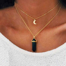 Load image into Gallery viewer, Bohemia Hexagonal Column Quartz Moon Choker Necklace Fashion Natural Stone Bullet Crystal Pendant Necklace For Women Jewelry