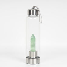 Load image into Gallery viewer, New Product All Kinds Of Natural Quartz Gemstone Crystal Glass Elixir Water Bottle Point With Crystal Wand Healing Bamboo bottle