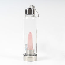 Load image into Gallery viewer, New Product All Kinds Of Natural Quartz Gemstone Crystal Glass Elixir Water Bottle Point With Crystal Wand Healing Bamboo bottle