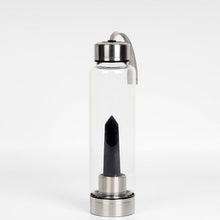 Load image into Gallery viewer, New Product All Kinds Of Natural Quartz Gemstone Crystal Glass Elixir Water Bottle Point With Crystal Wand Healing Bamboo bottle