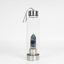 Load image into Gallery viewer, New Product All Kinds Of Natural Quartz Gemstone Crystal Glass Elixir Water Bottle Point With Crystal Wand Healing Bamboo bottle