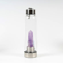 Load image into Gallery viewer, New Product All Kinds Of Natural Quartz Gemstone Crystal Glass Elixir Water Bottle Point With Crystal Wand Healing Bamboo bottle