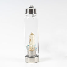 Load image into Gallery viewer, New Product All Kinds Of Natural Quartz Gemstone Crystal Glass Elixir Water Bottle Point With Crystal Wand Healing Bamboo bottle