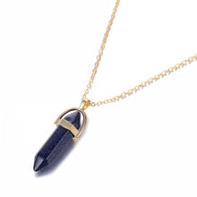 Load image into Gallery viewer, Hot sale Hexagonal Column Quartz Necklaces Pendants Fashion Natural Stone Bullet Pink Crystal Pendant Necklace For Women Jewelry