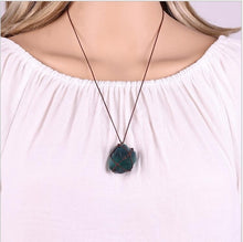 Load image into Gallery viewer, Ethnic Hand-woven Braided Rope Natural Quartz Crystal Stone Blue Green Fluorite Treatment Stone Pendant Necklace Healing Jewelry